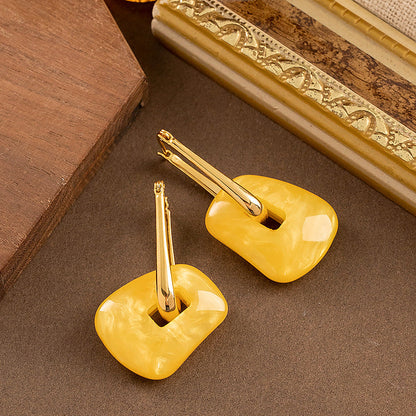Elegant Geometric Wax-Resin Earrings For Women