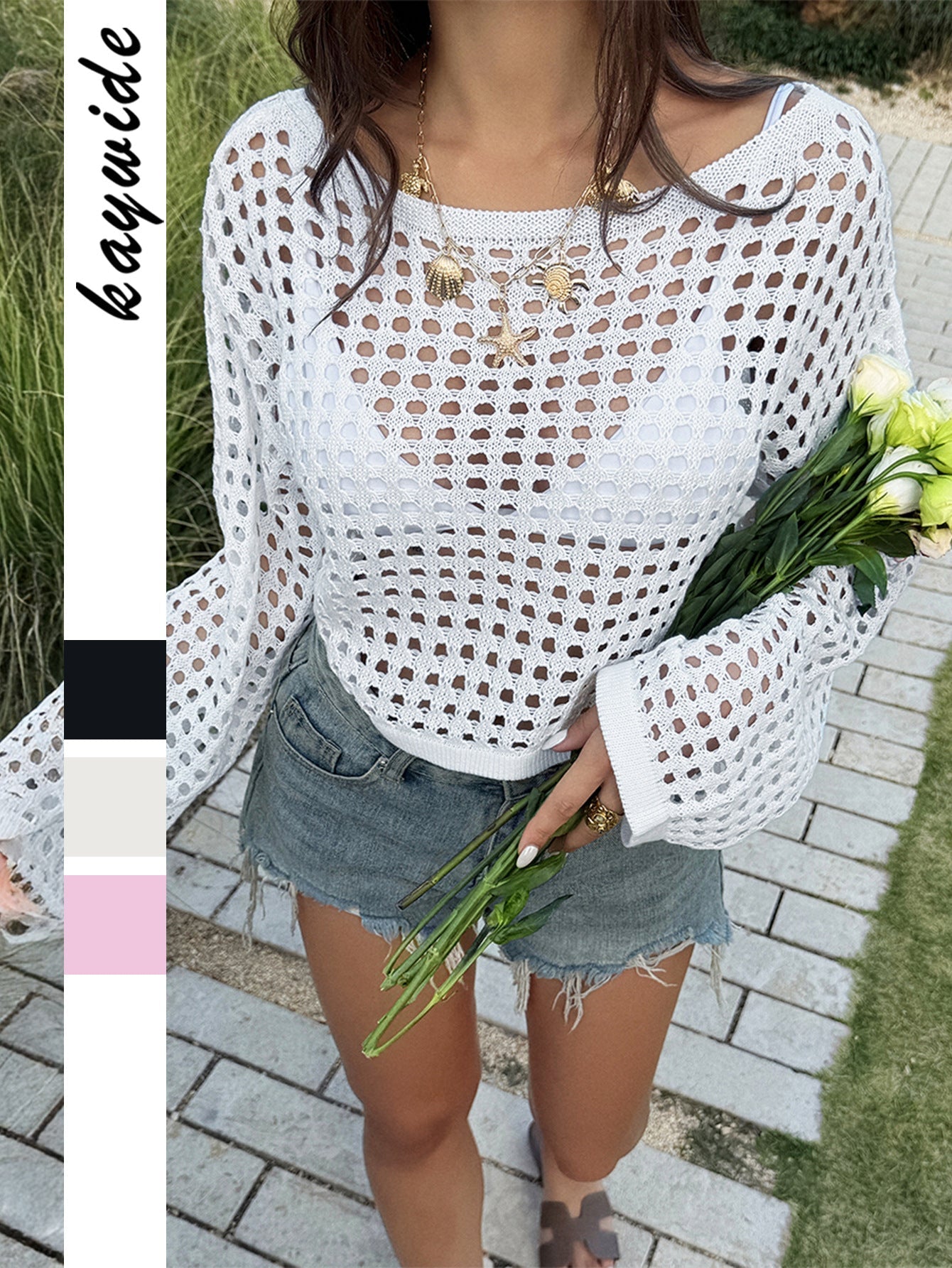 Y2K Sexy Hollow Long Sleeve T-Shirt for Women