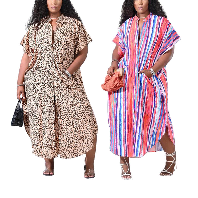Fashionable Beach Cover-Up Dress With Button Detail