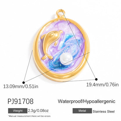 Stainless Steel DIY Ocean Series Coconut Tree Pendant Necklace