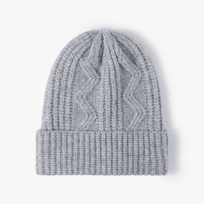 Winter Thick Wool Thermal Cable Knit Beanie