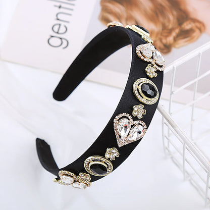 Baroque Glass Heart Headband Trendy Elegant Hair Accessory
