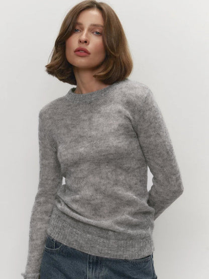 Comfortable Knit Crew Neck Sweater for Women