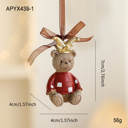 Colorful Resin Christmas Cartoon Hanging Ornament