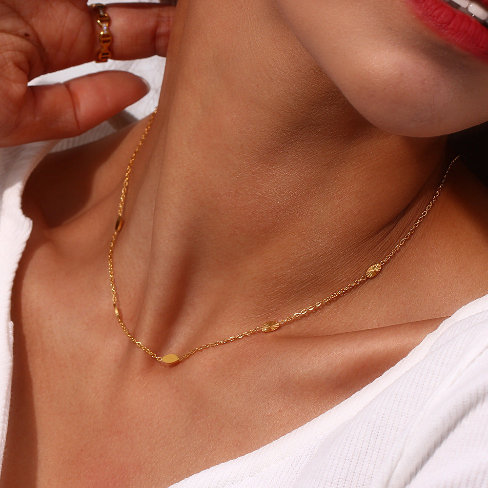 2+ Simple Flower Square Chain Necklaces
