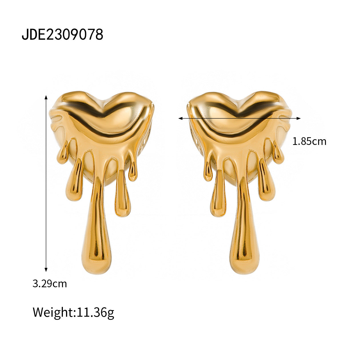 Sweet Love Shaped Punk Stud Earrings