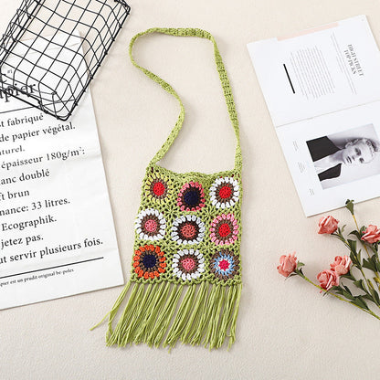 Tassel Handmade Crochet Bag - Exquisite Handcrafted Slingbag