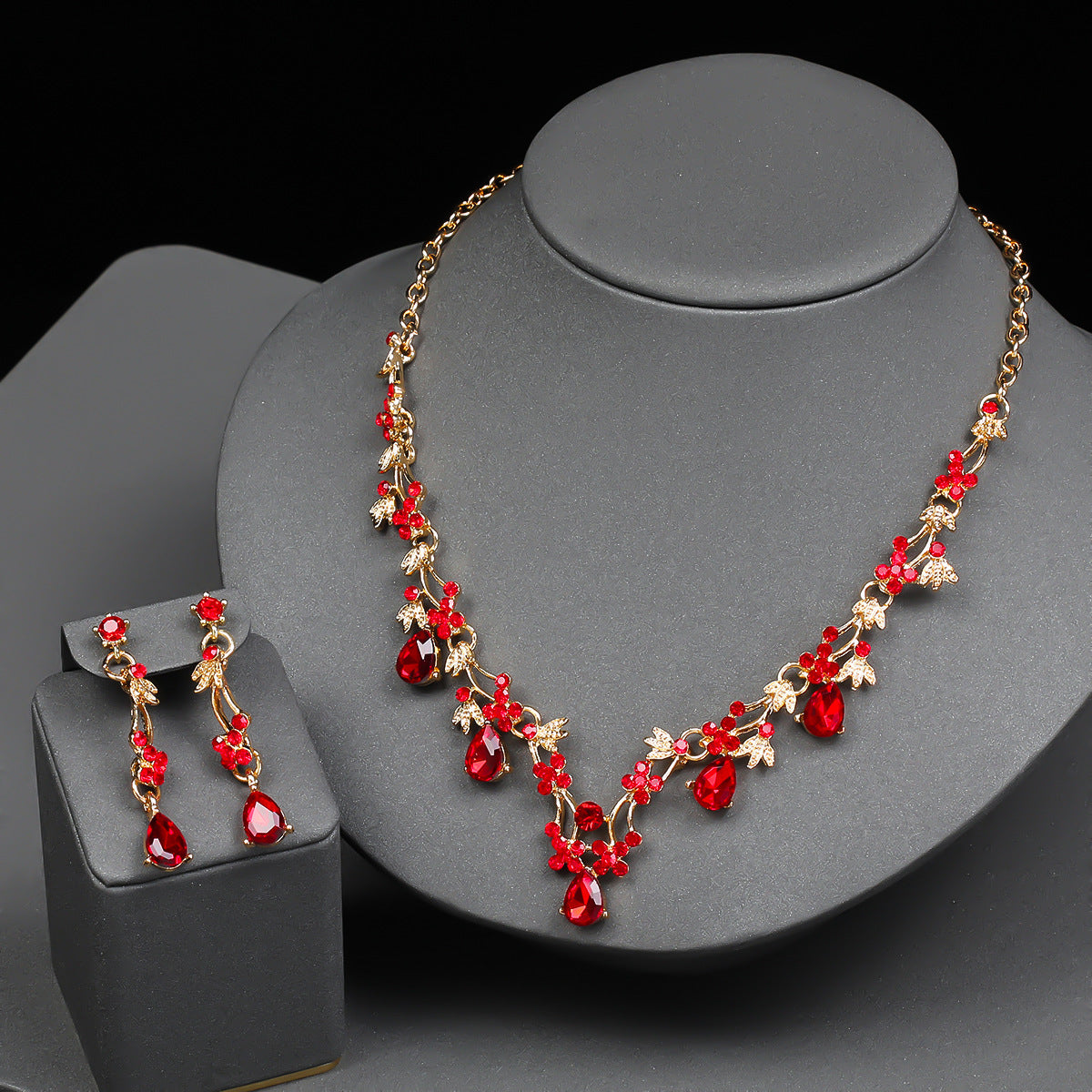 Bridal Crystal Necklace and Earring Set