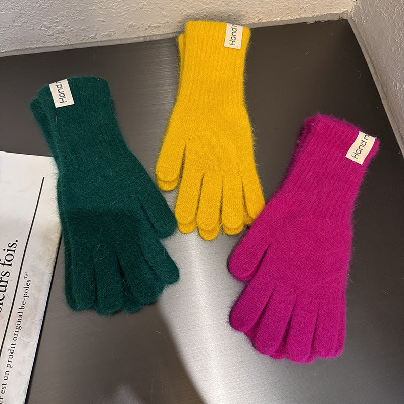 Winter Knit Warm Solid Color Gloves
