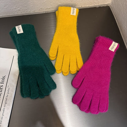 Winter Knit Warm Solid Color Gloves