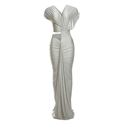 Sleek Cut-Out Bodycon Maxi Dress In Solid Colors