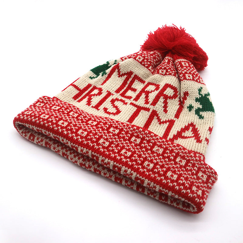 Trendy Thicken Plush Windproof Christmas Beanie Cap