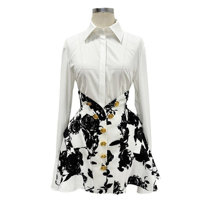 Floral Print A-Line Skirt Elegant Casual Wear