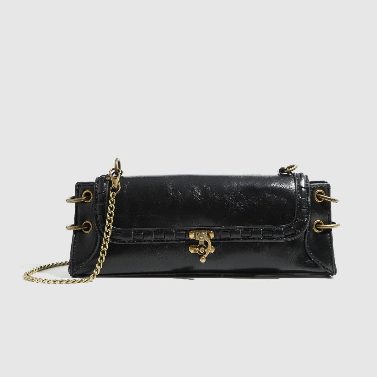 Vintage Square Shoulder Bag With Chain Strap