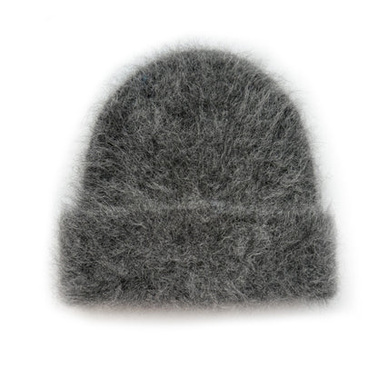 Solid Color Warm Alpaca Knit Beanie for Women