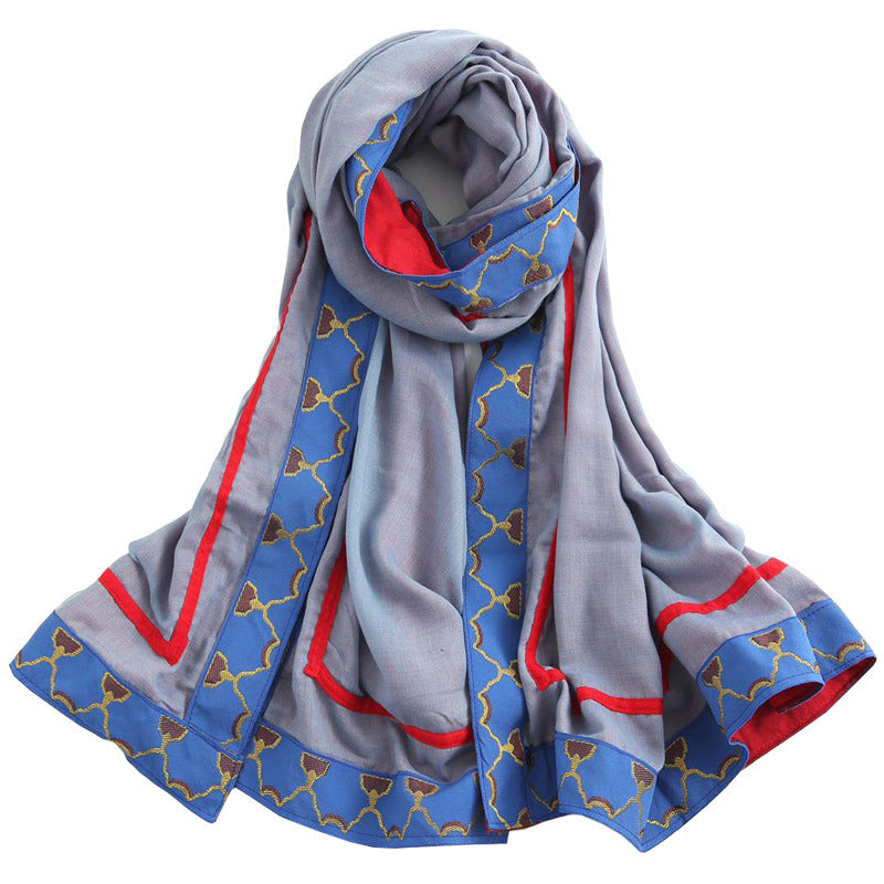 Tibetan National Headband Double-Layer Scarf  Women Autumn And Winter Shawl