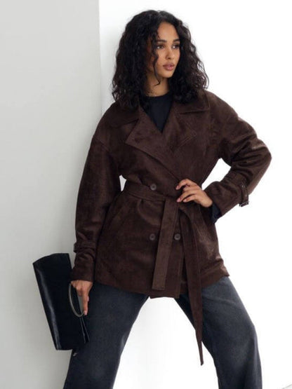 Retro Suede Jacket Stylish Casual Outerwear