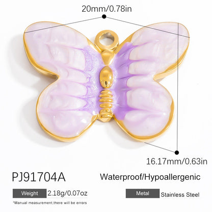 Butterfly Pendant Necklace Elegant Stainless Steel