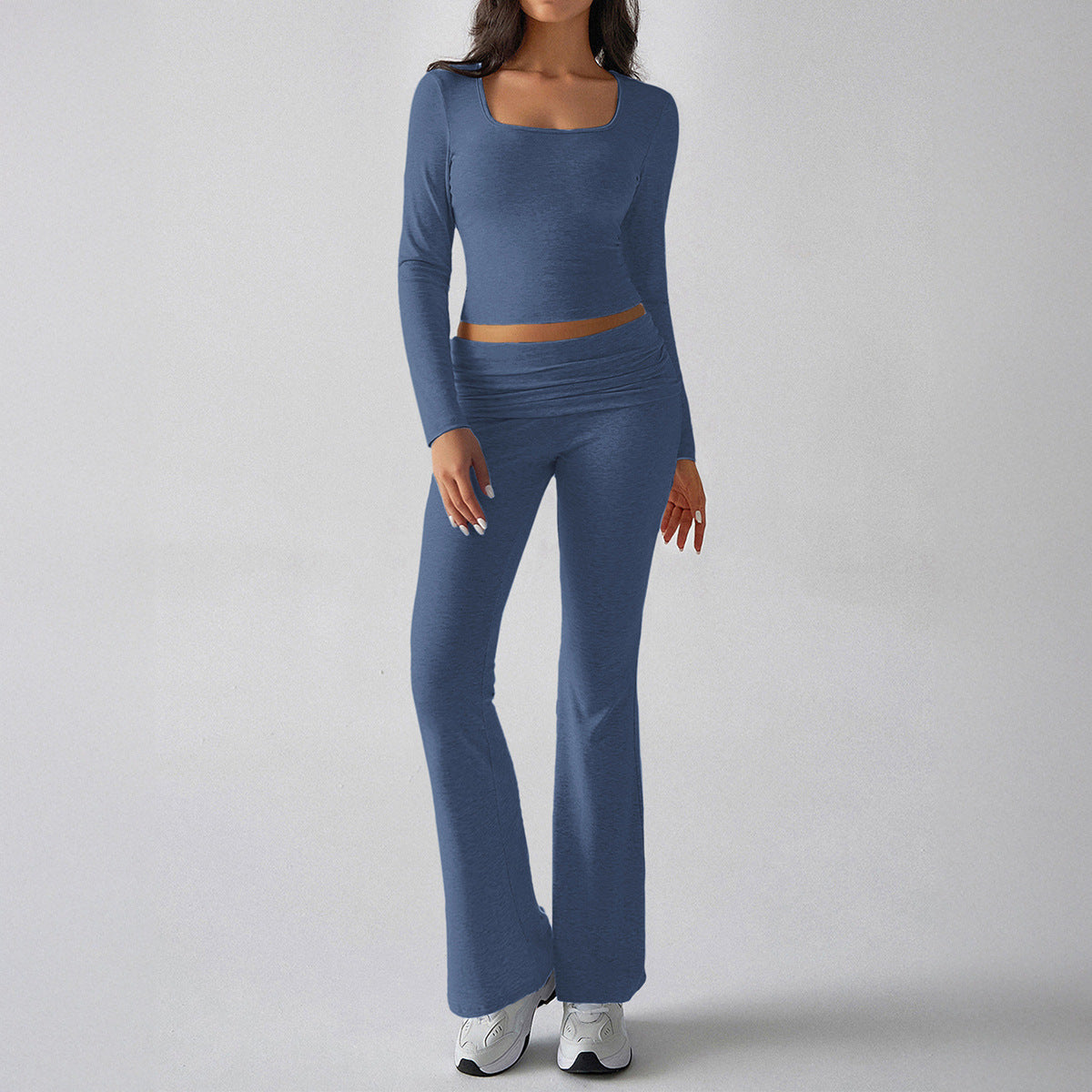 Casual Knit Long Sleeve Top and Pants Set
