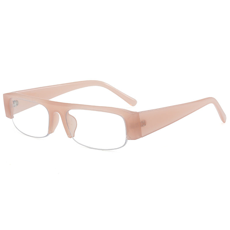 Trendy Half-Frame PC Sunglasses Stylish Square Sun Protection