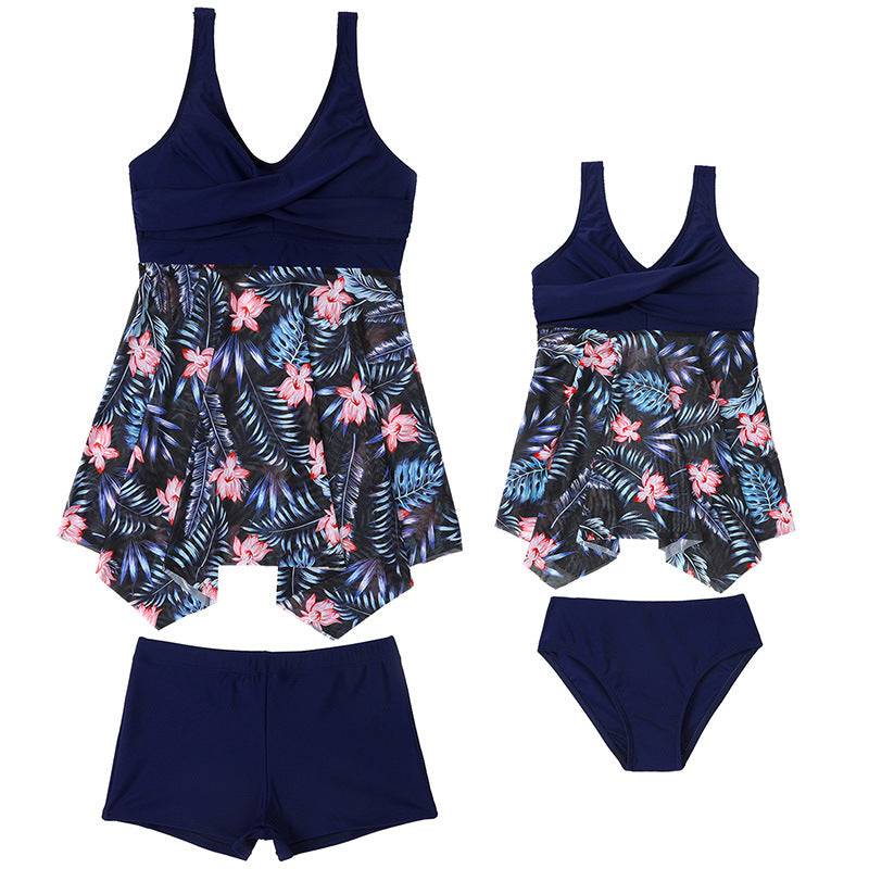 Plus Size Two-Piece Swimwear For Women With Mesh Skirt