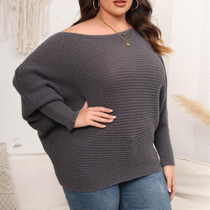 Batwing Sleeve Off-Shoulder Knit Sweater For Women