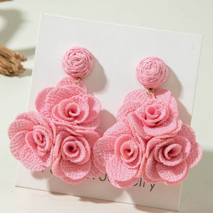 Colorful Floral Statement Earrings Handmade Resin Dangle Earrings