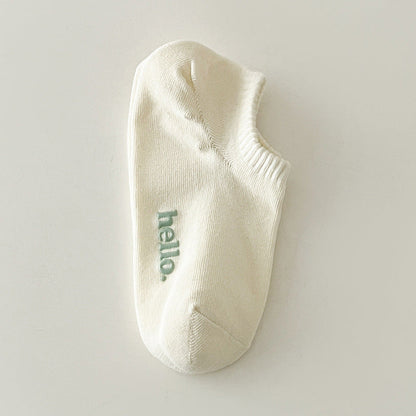 Candy Color Letter Simple Low Ankle Socks