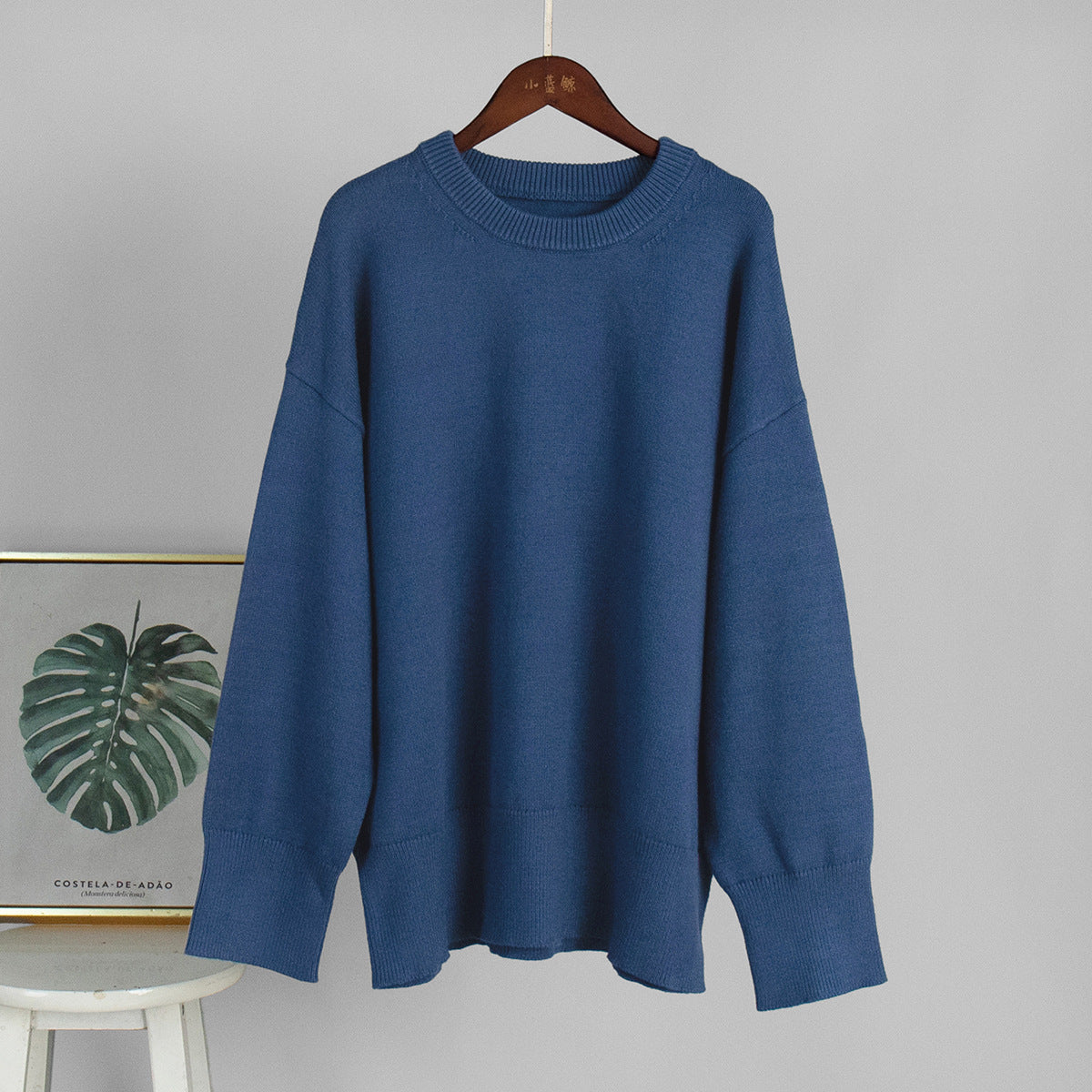 Casual Solid Color Knit Sweater