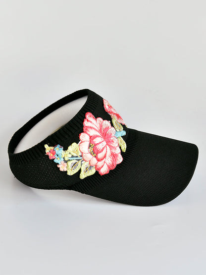 Sunshade Hat Women'S Spring And Summer National Embroidered Sunscreen Baseball Cap Outdoor Empty Top Sun Hat