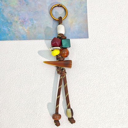 Casual Bohemian Bead Keychain Bag Charm