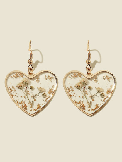New Transparent Camellia Blossom Dried Flower Creative Forest Love Flower Earrings Design Sense Ins Earrings And Earrings