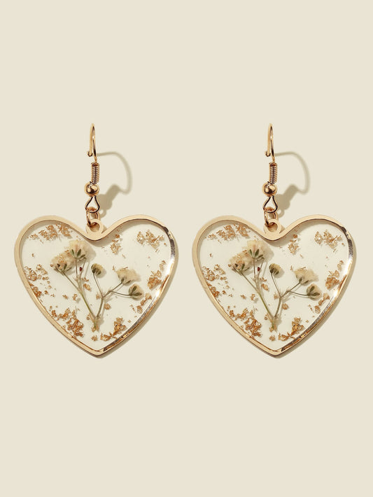 New Transparent Camellia Blossom Dried Flower Creative Forest Love Flower Earrings Design Sense Ins Earrings And Earrings