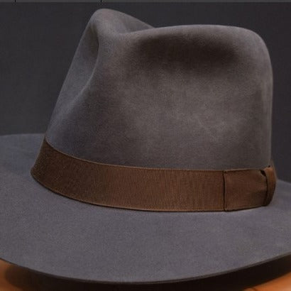 Men's Wool Fedora Hat with Bow Trendy Casual Denim Hat