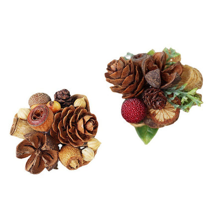 Forest-Themed Autumn Leaves Pinecone Hair Clip