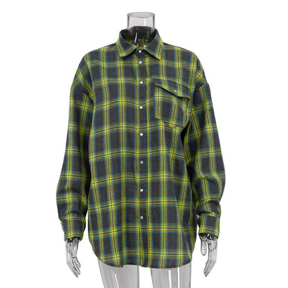 Casual Checkered Long Sleeve Button-Up Shirt
