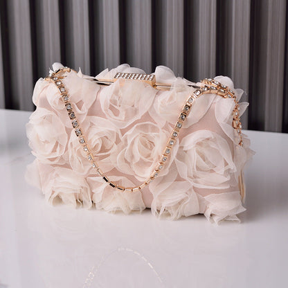 Chic Floral Chiffon Evening Clutch Party Bag