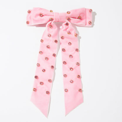 Chic Double Layer Bow Hair Clip with Rhinestones
