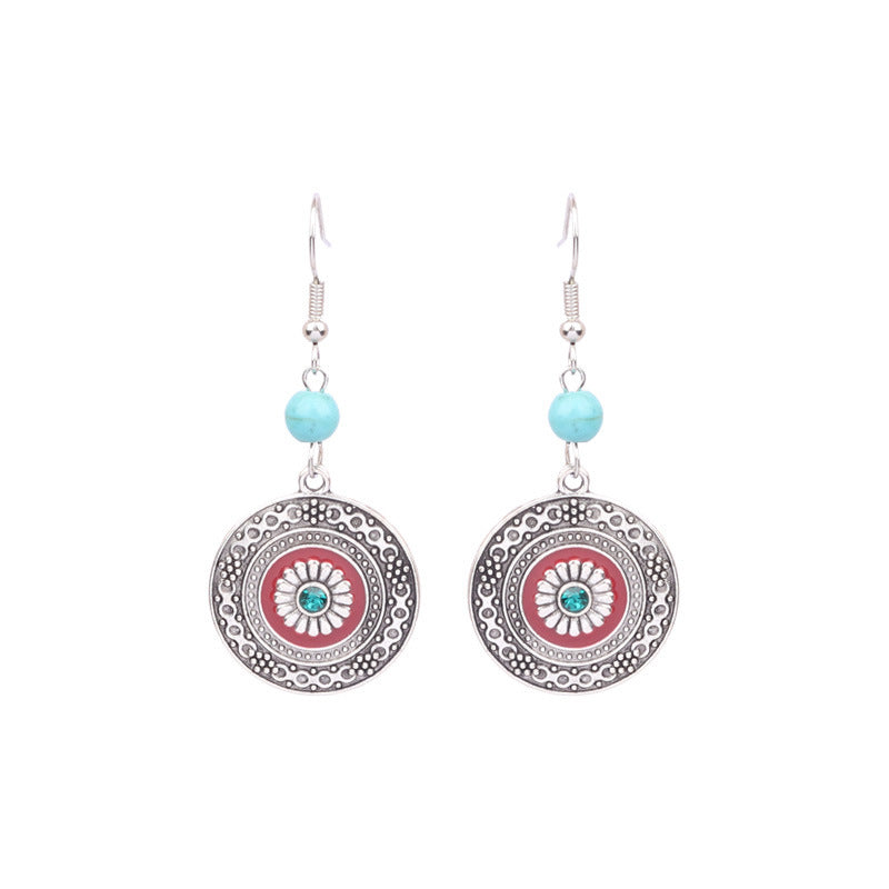 Colorful Geometric Drop Oil Dangle Earrings for Women