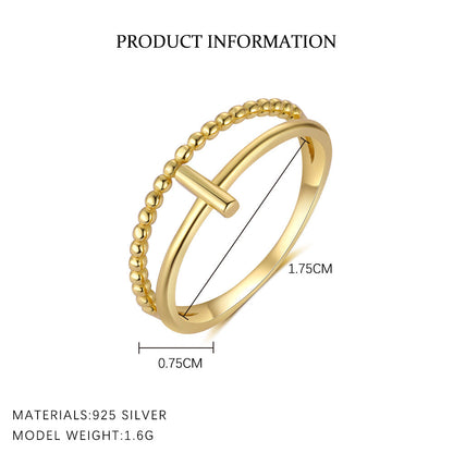 Zircon Cross Simple Adjustable Rings