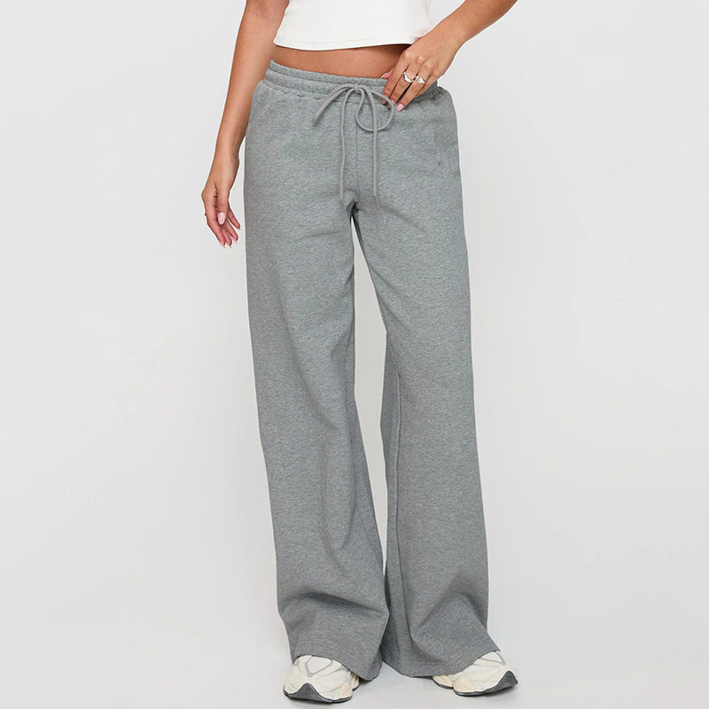 French Casual Loose Fit Drawstring Pants