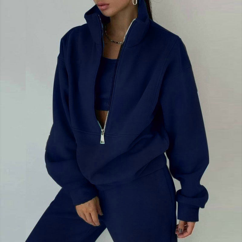 Trendy Casual Two-Piece Sweatshirt Set for Women
