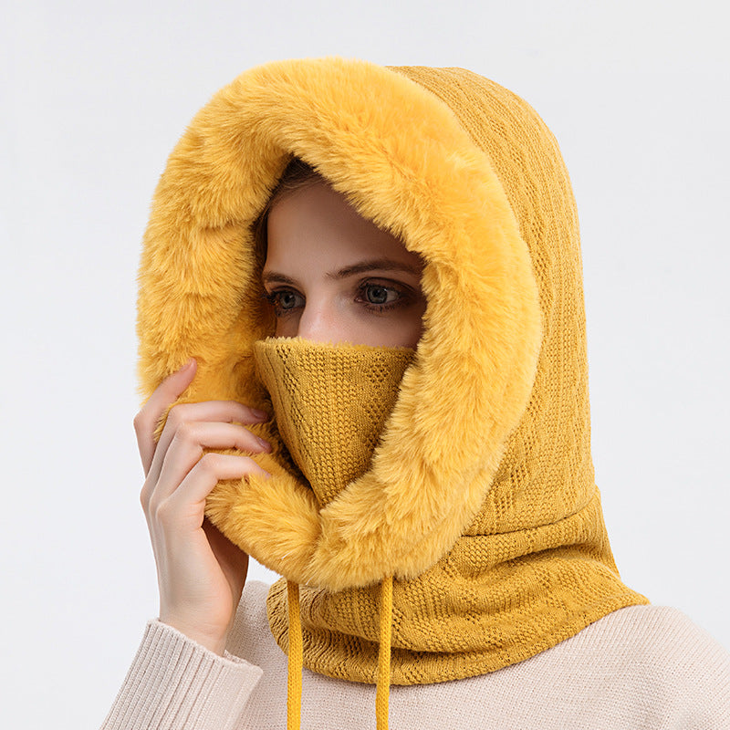 Outdoor Cycling Hood Cold Ski Hat Warm Bib Neck Mask Integrated Cold Pullover Hat