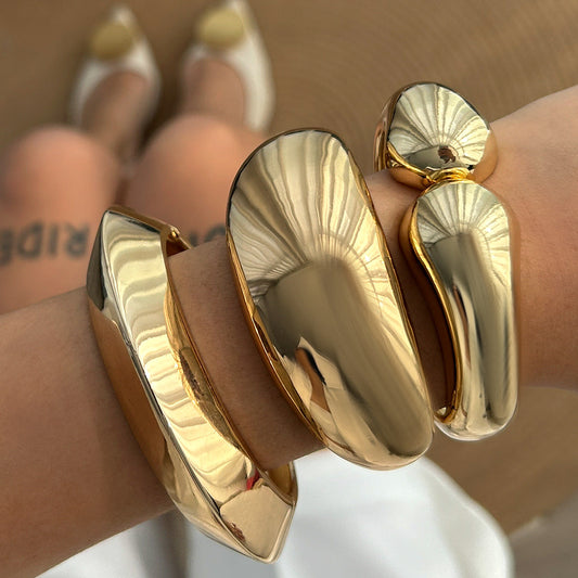 Geometric Hollow Double Waterdrop Bracelets Set Zinc Alloy Fashion