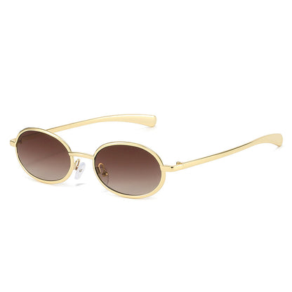Designer Oval Sunglasses with Metal Frames for Men and Women