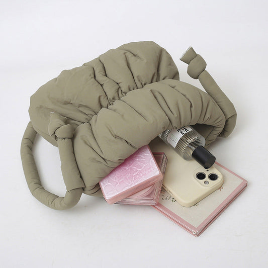 Trendy Nylon Bucket Bag Soft Casual Shoulder Bag