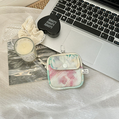 Mini Bluetooth Earphone Organizer Wallet with Floral Design