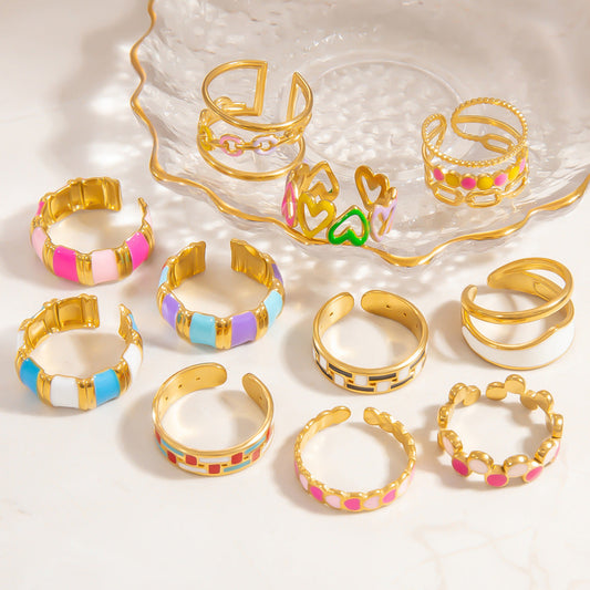Trendy Open-Style Titanium Steel Rings for Women