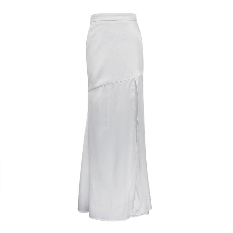 High Waist Split Mermaid Skirt Elegant Casual Maxi Skirt