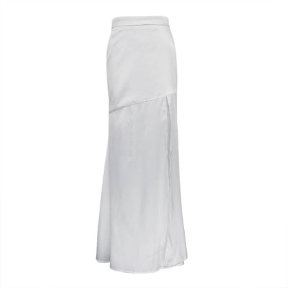 High Waist Split Mermaid Skirt Elegant Casual Maxi Skirt